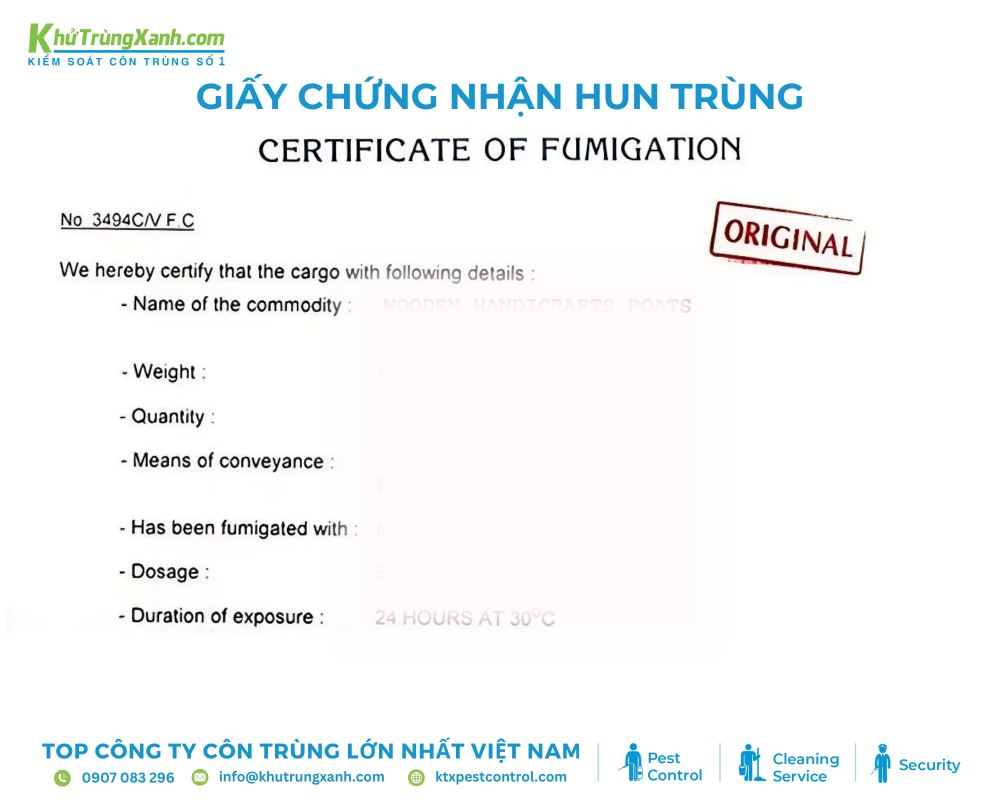 Tìm hiểu chung về chứng nhận hun trùng là gì