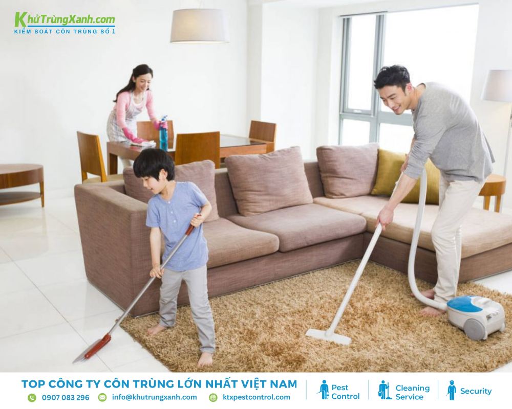 Đảm bảo các khu vực đều được dọn dẹp thường xuyên