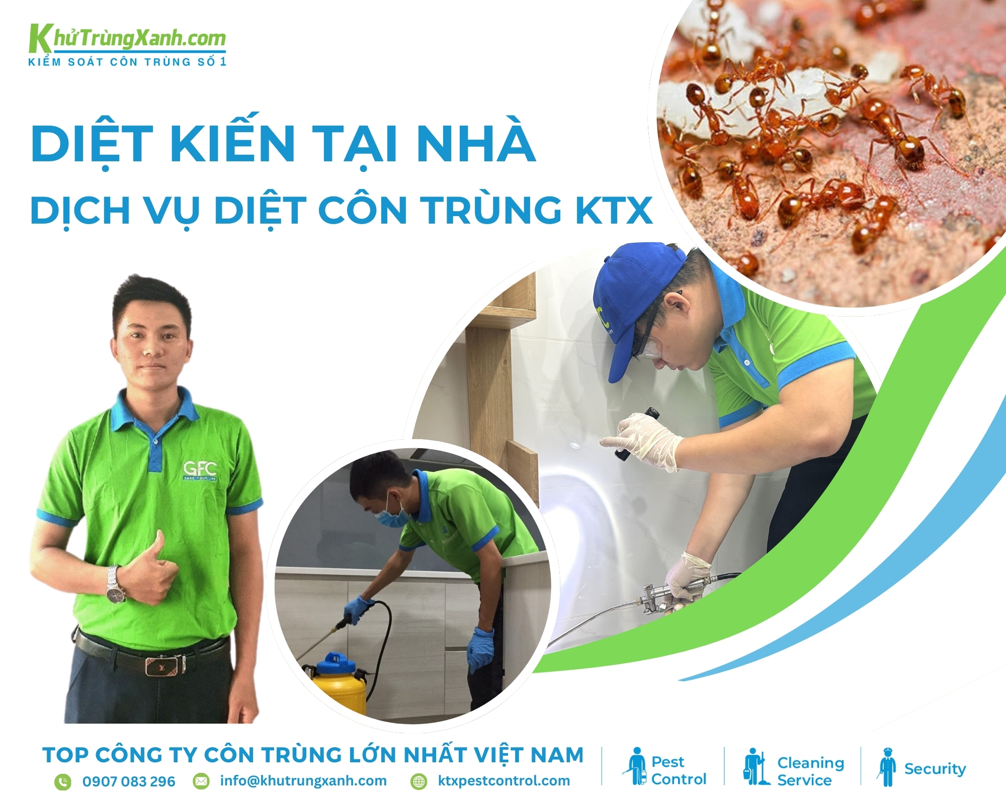 Diệt kiến tại nhà tiện lợi bằng dịch vụ KTX