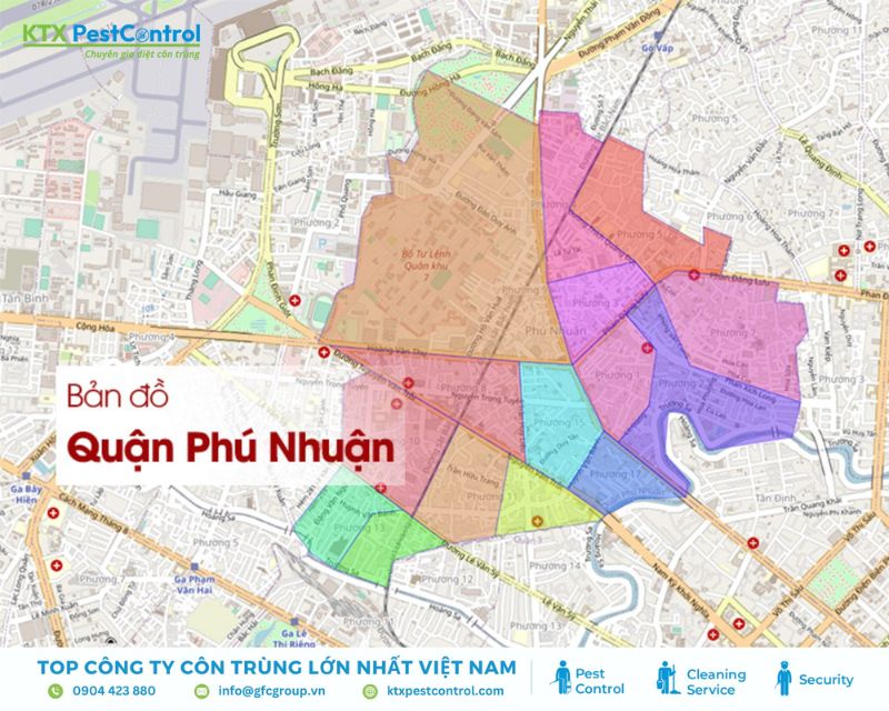 Các tuyến đường KTX triển khai dịch vụ diệt mối tận gốc tại quận Phú Nhuận