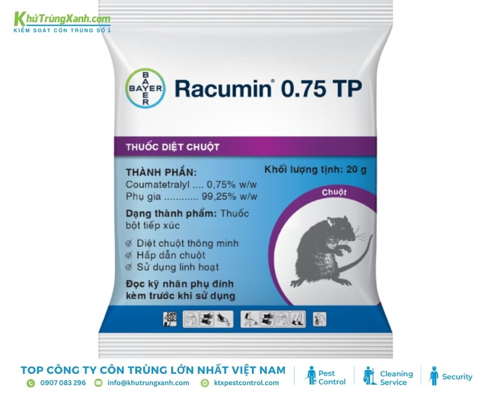 Racumin Bayer là loại bột diệt chuột với cơ chế chống đông máu