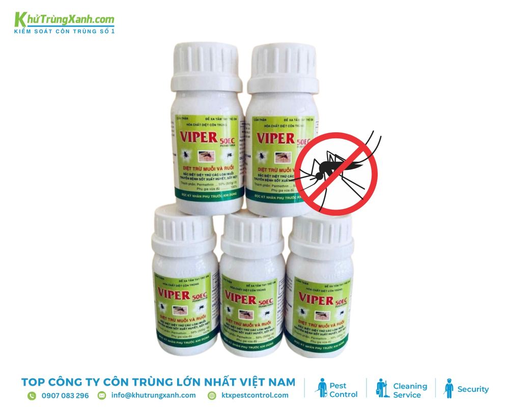 Thuốc diệt muỗi viper 50EC không có mùi khó chịu và gây ố vàng bề mặt.