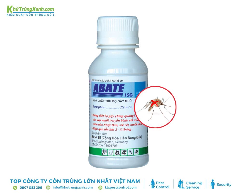 Thuốc diệt muỗi Abate thường được đóng gói dưới dạng hạt hoặc viên, dễ dàng hòa tan vào nước
