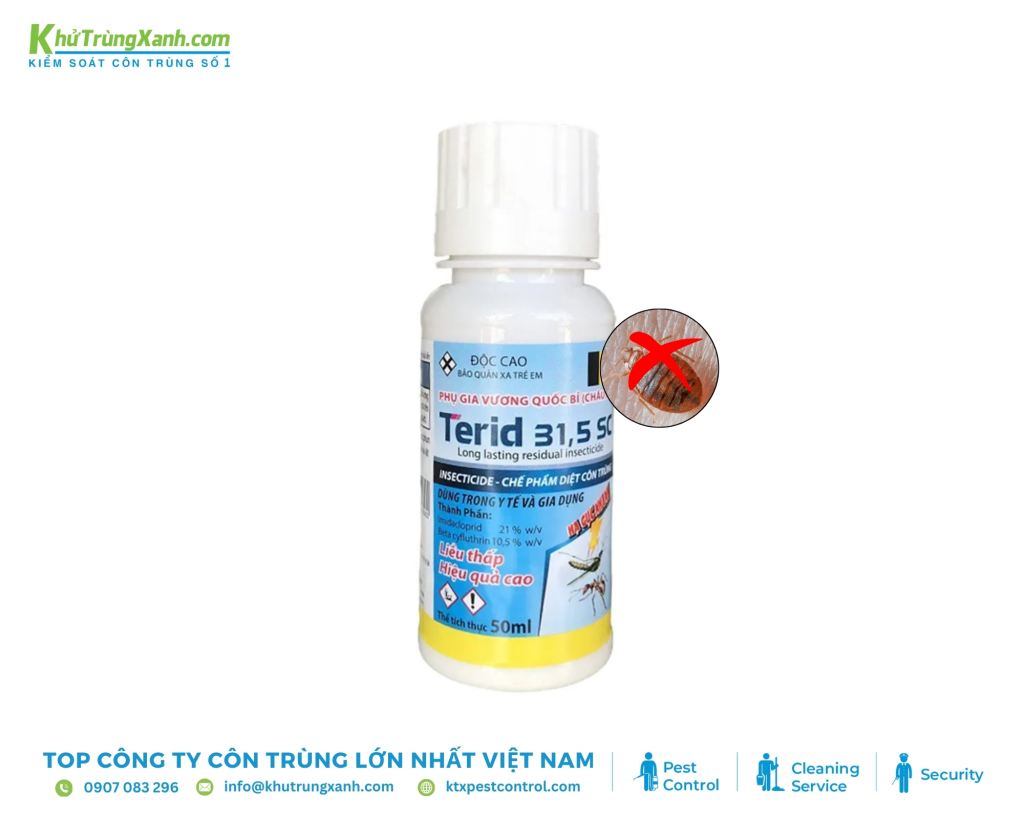 Thuốc trị rệp giường Terid 31.5SC có mùi nhẹ, nhanh tan trong không khí, không gây kích ứng da