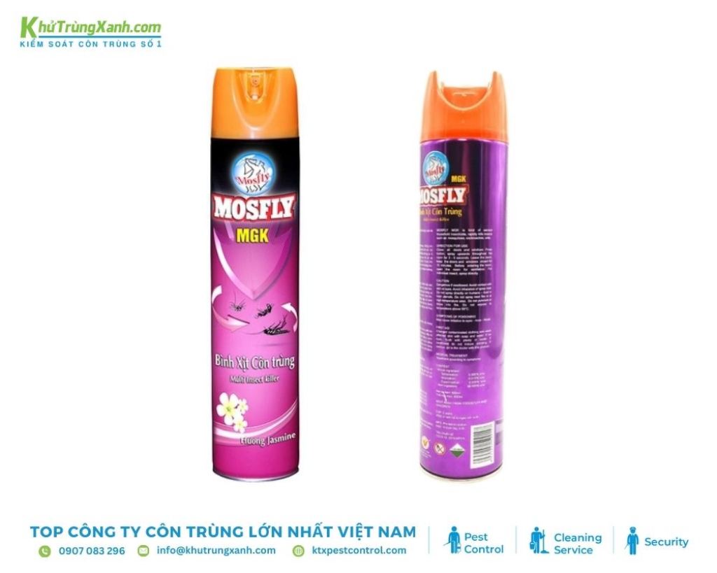 Bình xịt côn trùng Mosfly có tác dụng nhanh, giúp tiêu diệt côn trùng ngay khi tiếp xúc