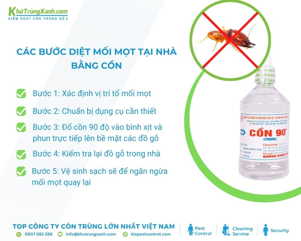 KTX hướng dẫn chi tiết các bước diệt mọt bằng cồn tại nhà