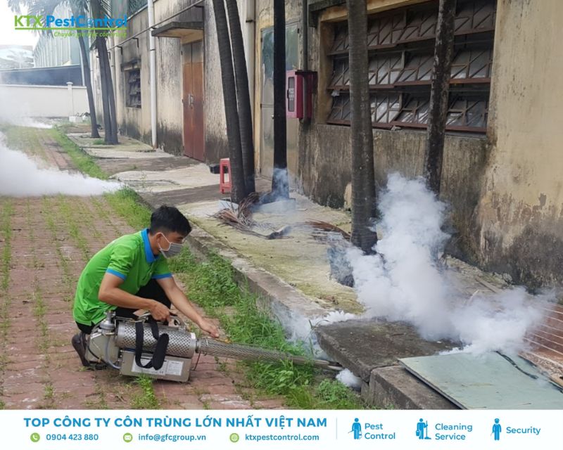 nhân viên dịch vụ diệt côn trùng quận 2 phun thuốc