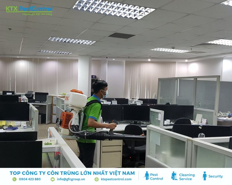 KTX ứng dụng phun sương ULV trong quá trình xử lý côn trùng tại văn phòng Bình Thạnh