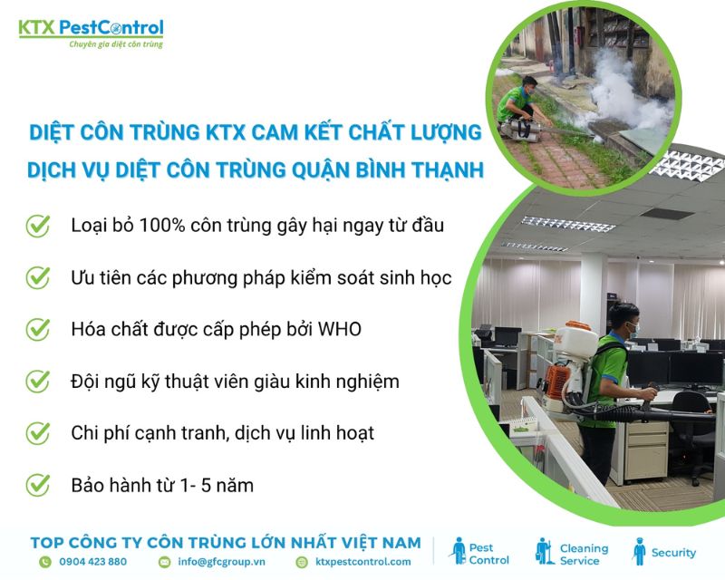 Diệt côn trùng quận Bình Thạnh nhanh chóng và hiệu quả với KTX