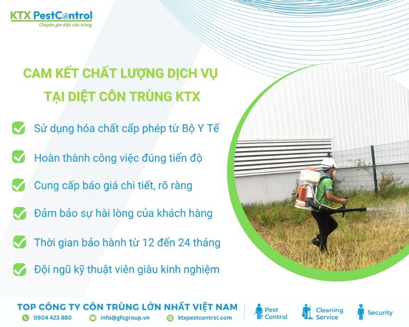 Diệt côn trùng KTX cam kết chất lượng dịch vụ diệt côn trùng tại huyện Củ Chi