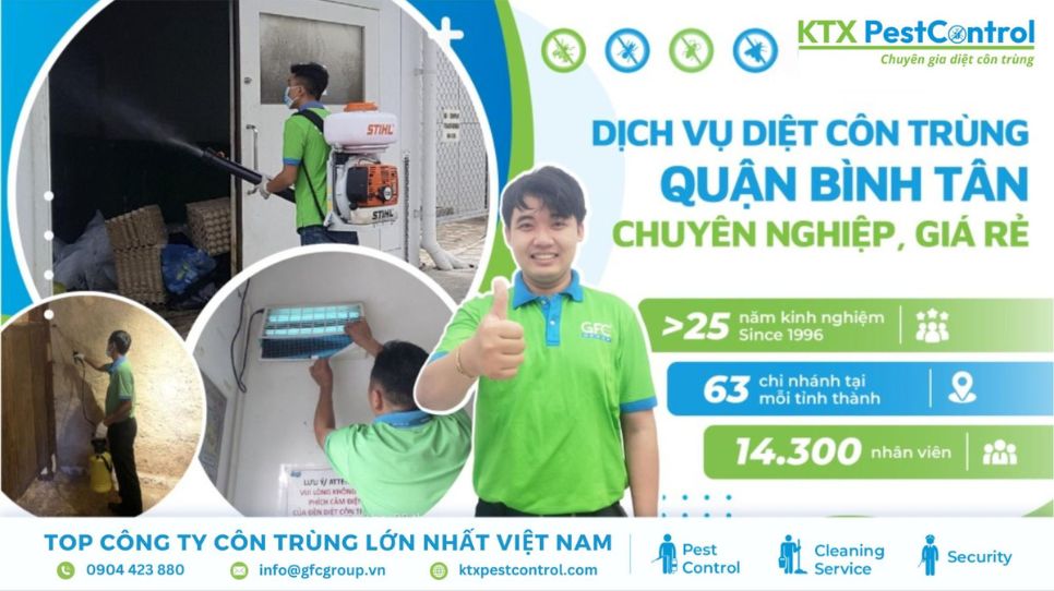 Dịch vụ diệt côn trùng Quận Bình Tân chuyên nghiệp, giá rẻ