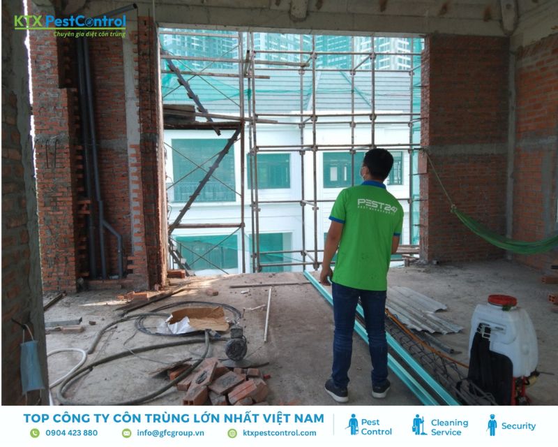 KTX triển khai dịch vụ diệt côn trùng quận Phú Nhuận tại công trình xây dựng