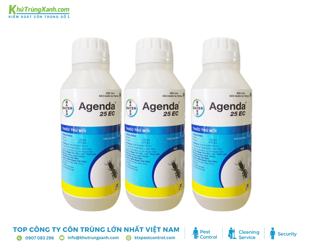 Thành phần chính của thuốc trừ mối Agenda 25ec bao gồm fipronil 2,5% w/v