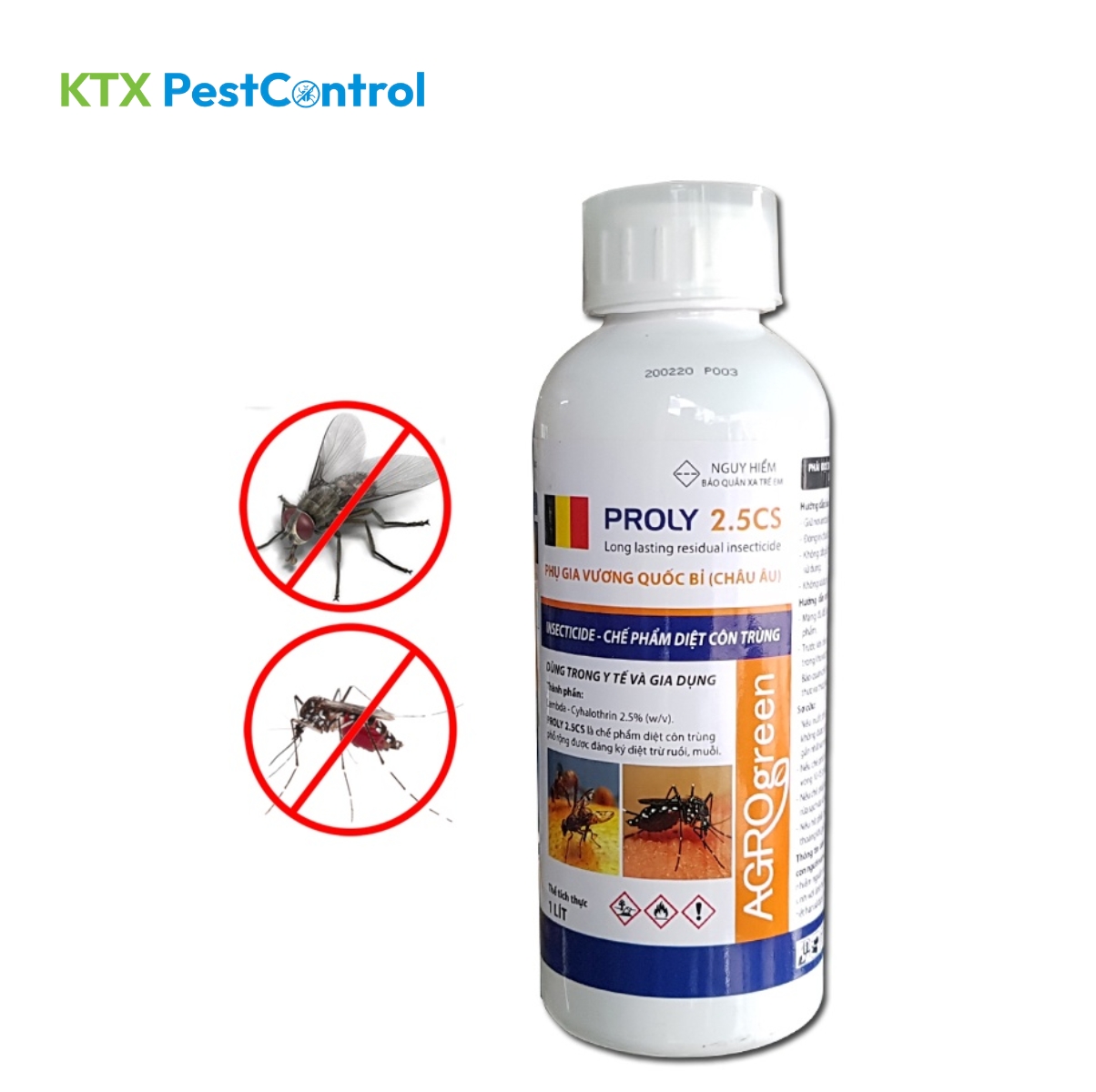 Thuốc diệt côn trùng ruồi, muỗi, kiến, gián Proly 2.5CS
