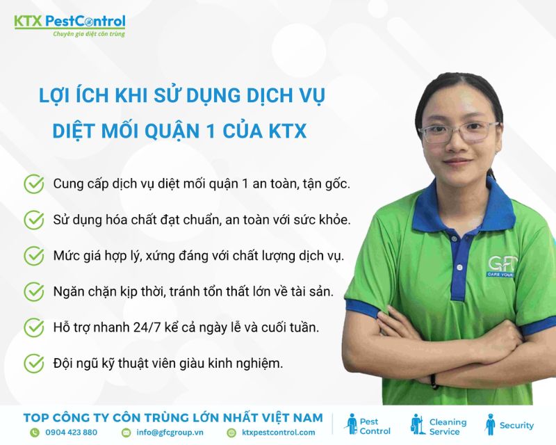 KTX là đơn vị cung cấp dịch vụ diệt mối quận 1 chuyên nghiệp