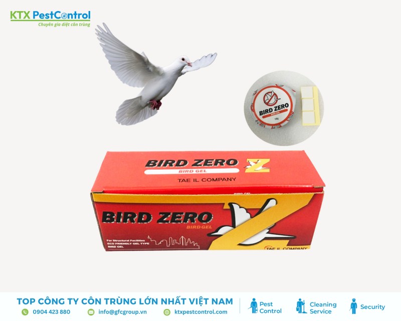Gel đuổi chim BIRD ZERO tạo bề mặt dính nhẹ, khiến chim tránh xa khu vực đã thoa