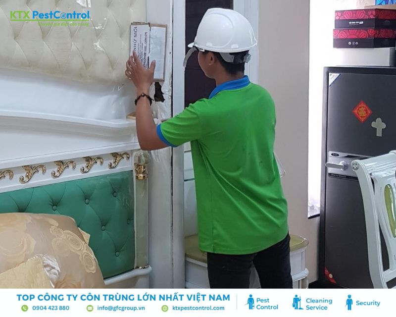 Kỹ thuật viên khảo sát và đặt hộp nhử tại nhà Hà Nội