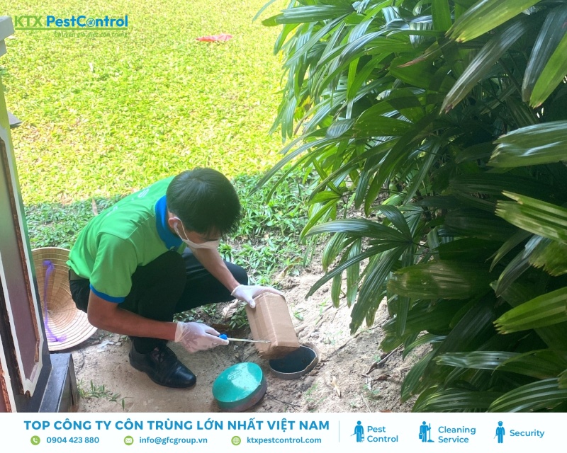 Kỹ thuật viên KTX thi công nhanh, diệt mối an toàn, sạch sẽ, không ảnh hưởng sinh hoạt khách hàng