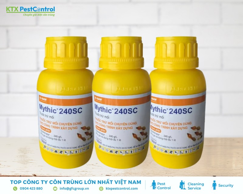 Mythic 240SC diệt mối bằng cơ chế lây chậm, không mùi, hiệu quả cho nhà ở, kho, bệnh viện