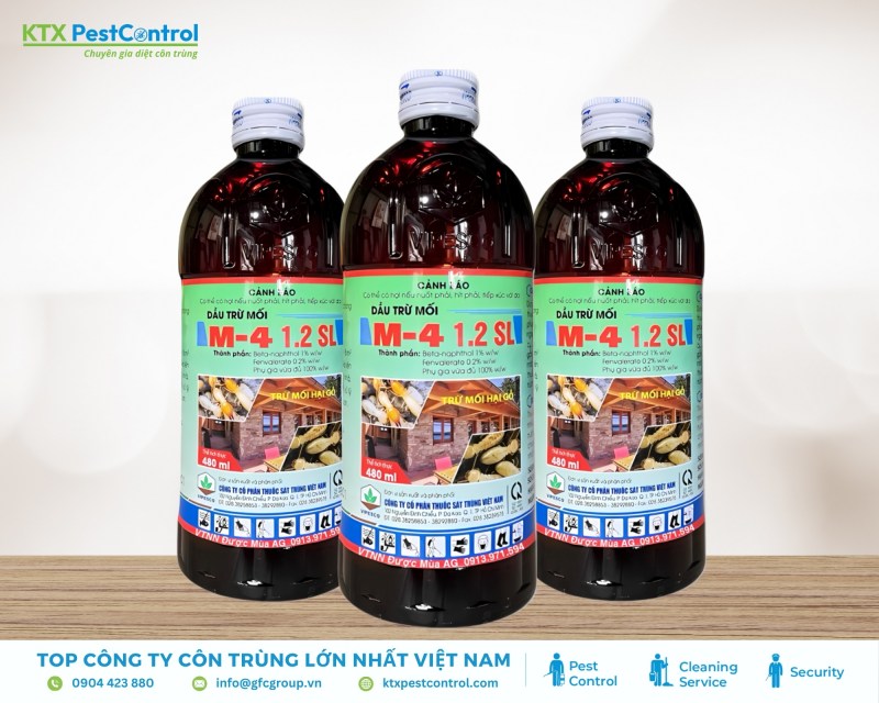 M4 là thuốc diệt mối dạng nước, thấm sâu, diệt mối hiệu quả trong móng, tường, sàn bê tông