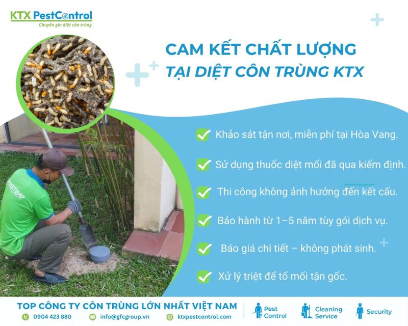 KTX cam kết dịch vụ diệt mối tận gốc tại quận Ngũ Hành Sơn an toàn