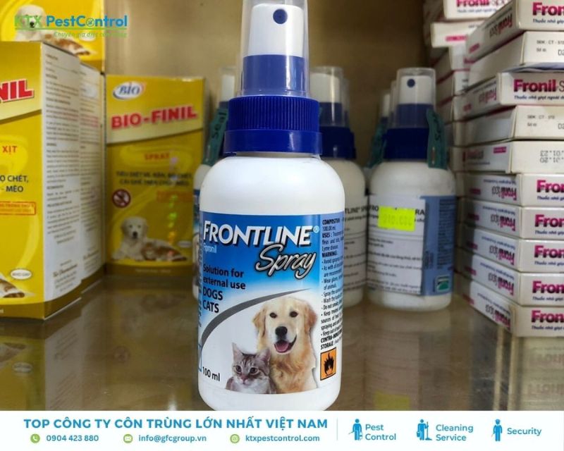 Thuốc diệt bọ chét, ve, rận cho chó mèo Frontline Spray