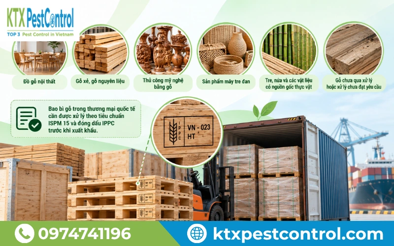 Nhiều sản phẩm từ gỗ cần xử lý theo quy định kiểm dịch của quốc gia nhập khẩu.