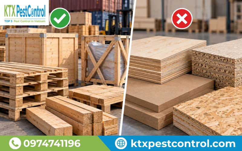 Vật liệu đóng gói bằng gỗ thuộc diện phải xử lý