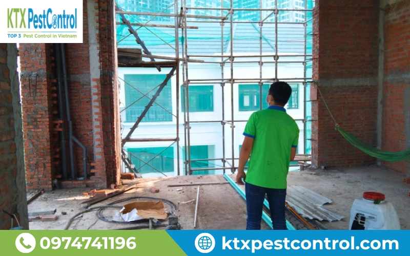 Diệt Côn Trùng KTX xử lý tại công trình mới xây dựng