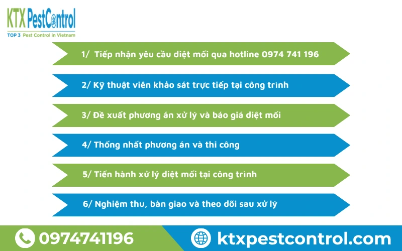 Quy trình diệt mối tại Phú Thọ của Diệt Côn Trùng KTX